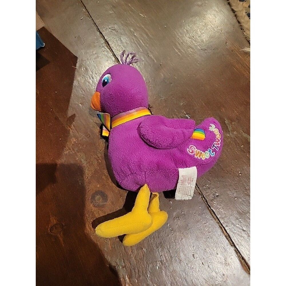 Vintage 1998 Lisa Frank Sweet Tweet Purple Duck Plush Stuffed Toy Stuffins Inc